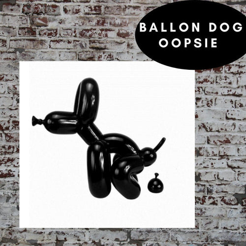 Pooping Balloon Dog Canvas - White