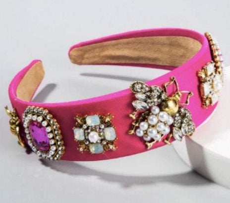 Bejeweled Baroque Rhinestone Headband - Multi-color