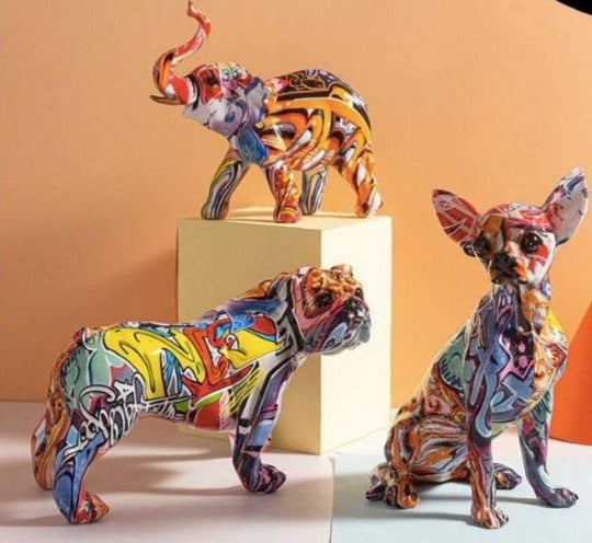 Graffiti Animal Statue - All 3 Animals