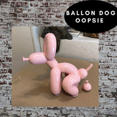 Pooping Balloon Dog Canvas - Red