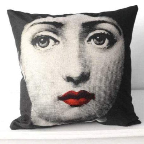 45x45cm Italian Design Pillow Cover - Red Lips
