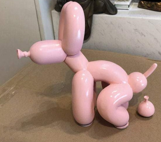 Pooping Balloon Dog Canvas - Baby Pink