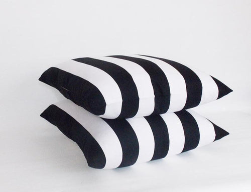2 pc, Pillow Cover - Black & White Stripe