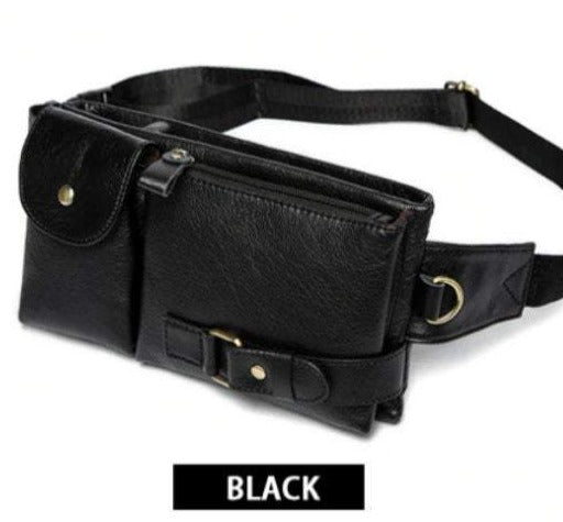 Men's Genuine Leather Bag - Black