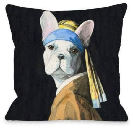 1 pc, 45x45cm Animal Portraits Pillow Cover - Bull dog