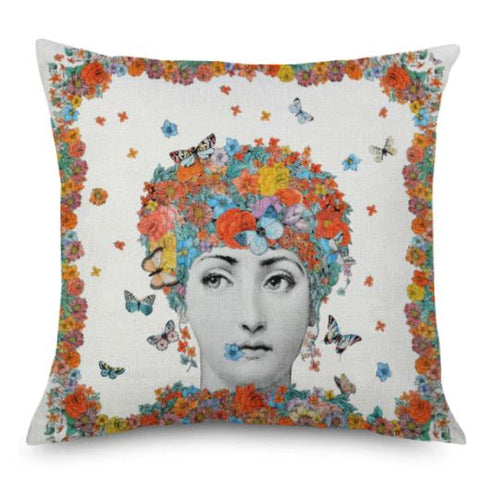 45x45cm Italian Design Pillow Cover - Floral Border