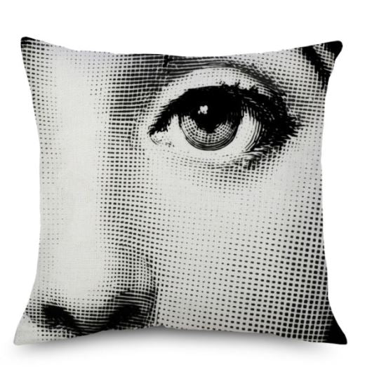 45x45cm Italian Design Pillow Cover - Eye + Nose