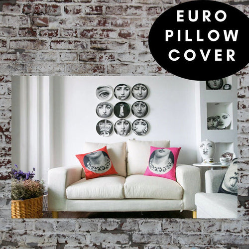 2 pc, 45x45cm Italian Design Pillow Cover - Crown and Baubles