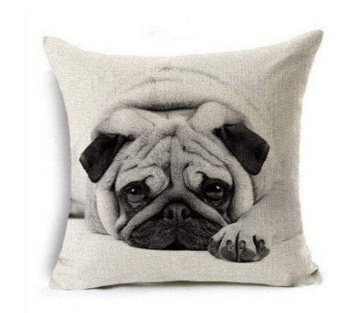 45x45cm Dog Pillow Cover - Pug