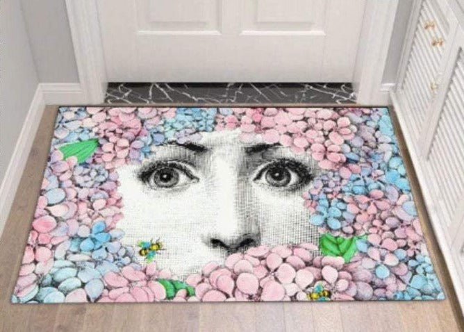 EU Anti Skid Floor Mat - Floral Pink