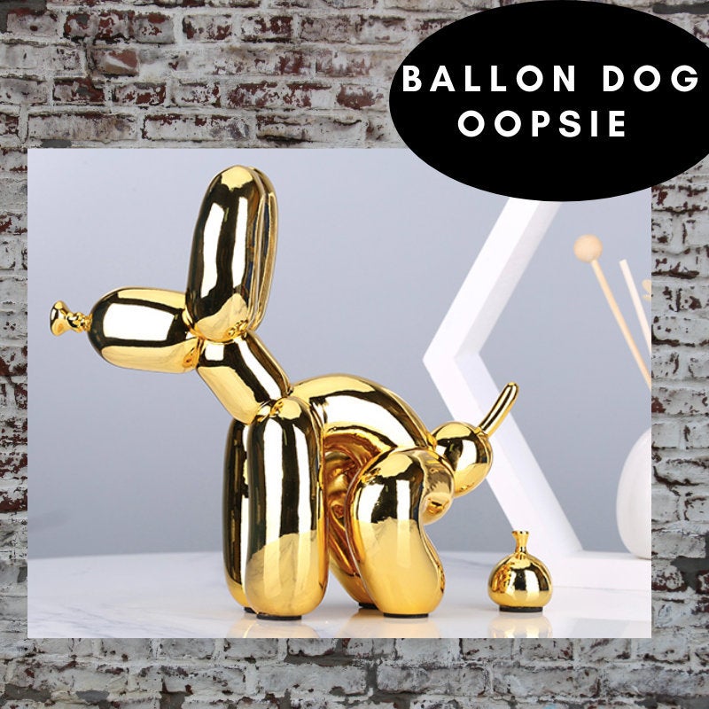 Pooping Balloon Dog Canvas - Mint Green