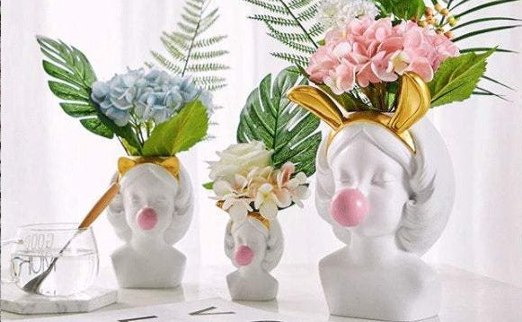 Bunny Ears Girl Vase