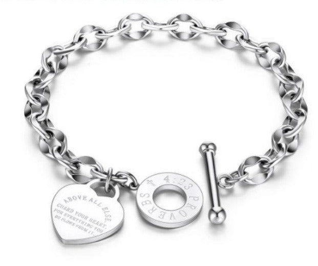 Christian Jewellery, Silver, Bible quote Proverbs 4:23
