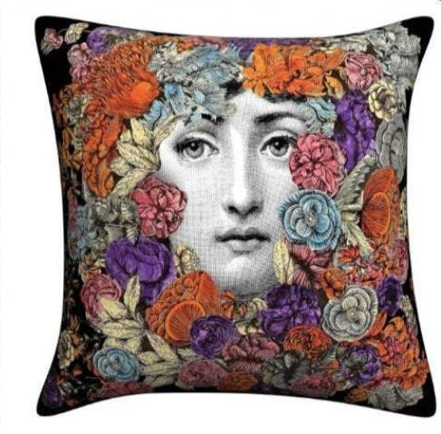 45x45cm Italian Design Pillow Cover - Monochrome Flowers