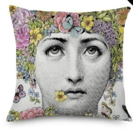 45x45cm Italian Design Pillow Cover - Monochrome Flowers