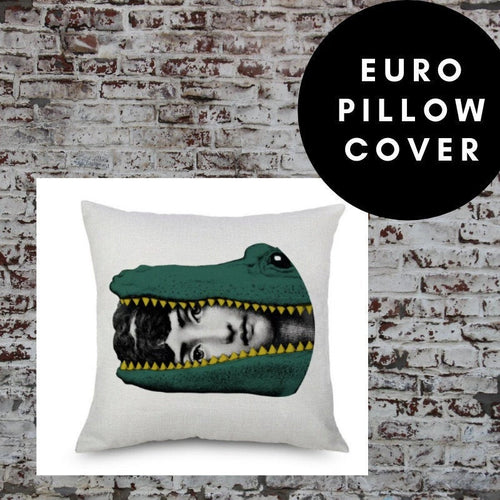 45x45cm Italian Design Pillow Cover - Green Reptile