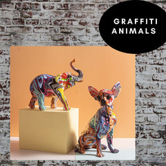 Graffiti Animal Statue - Bulldog