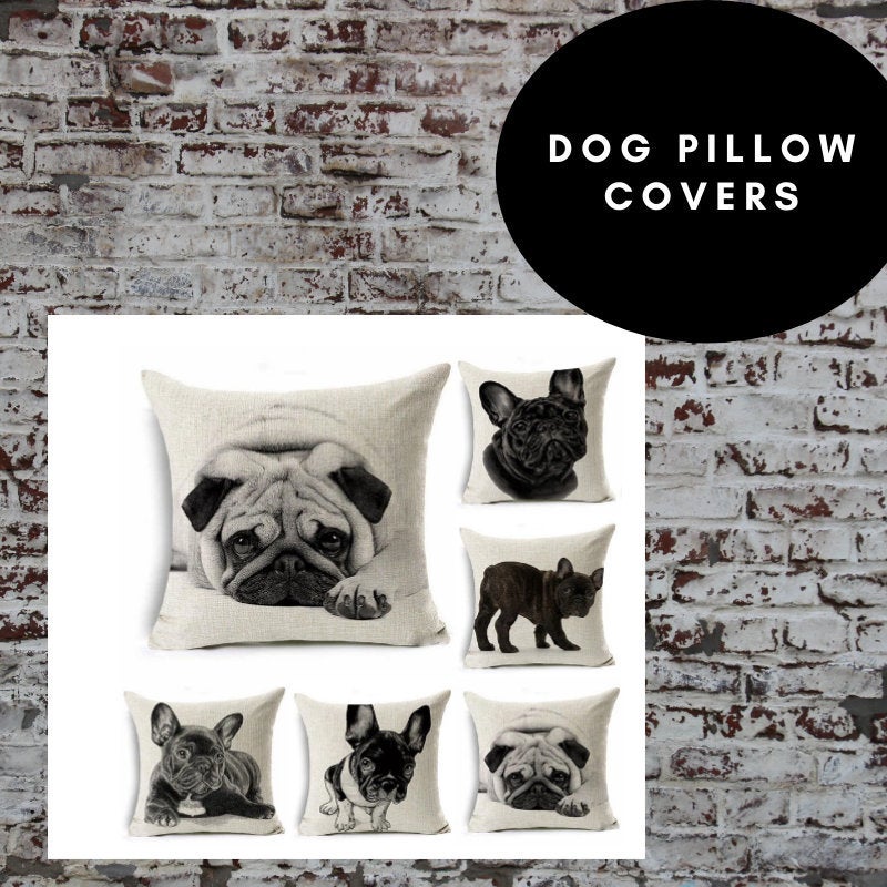 45x45cm Frenchie Dog Pillow Cover - Frenchie 1
