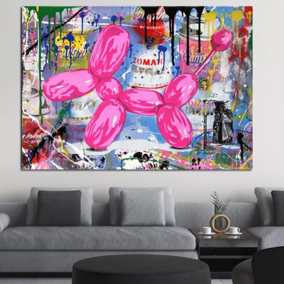 Balloon Dog Canvas Painting - Large