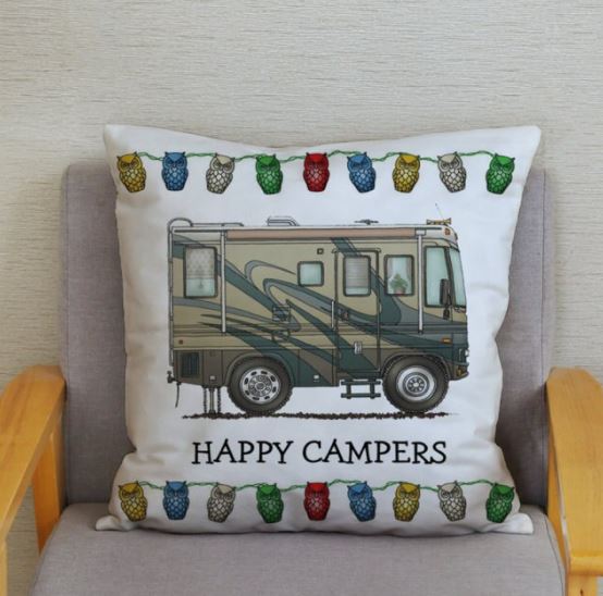45x45cm Happy Campers Pillow Cover - Campervan 2