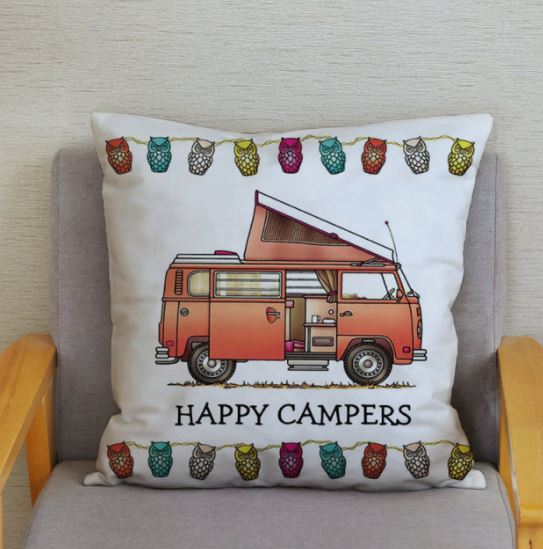 45x45cm Happy Campers Pillow Cover - Campervan 7