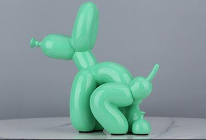 Pooping Balloon Dog Canvas - Mint Green
