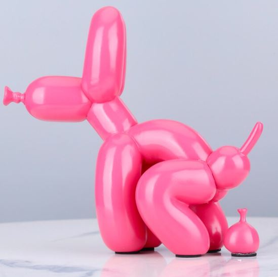 Pooping Balloon Dog Canvas - Hot Pink