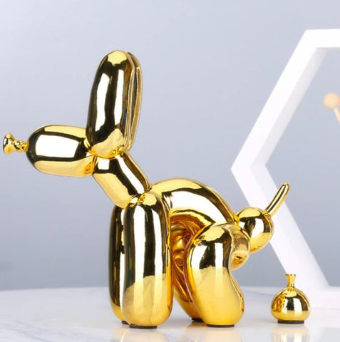 Pooping Balloon Dog - Gold