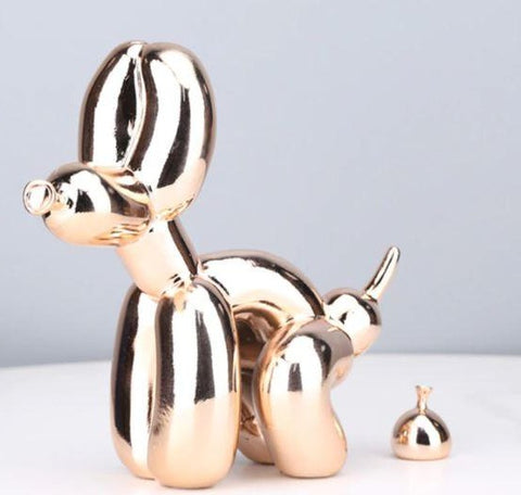 Pooping Balloon Dog - Gold