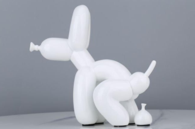 Pooping Balloon Dog Canvas - Gold Matte