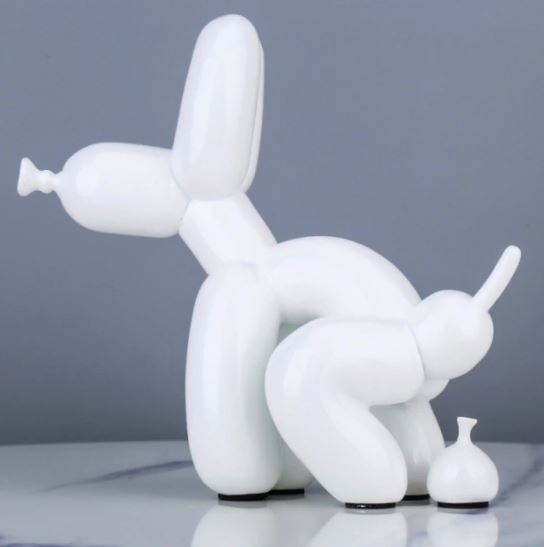 Pooping Balloon Dog Canvas - Gold Metallic