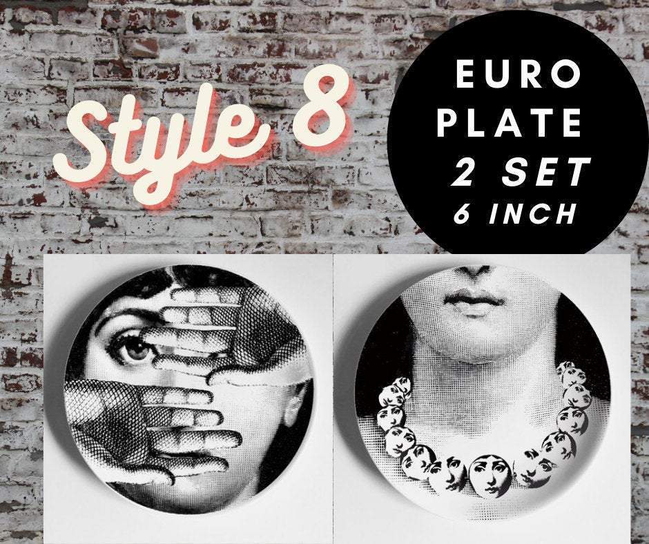 2 pc, 45x45cm Italian Design Pillow Cover -  Eyes and Lips