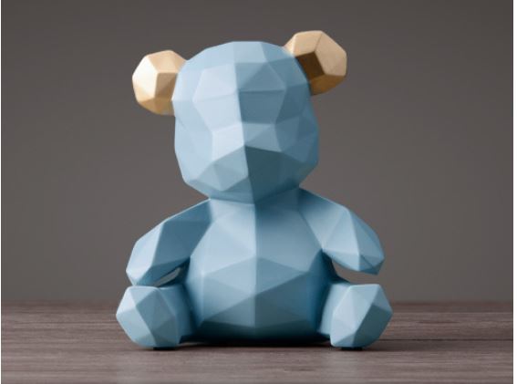 Teddy Bear Coin Bank - Light Blue