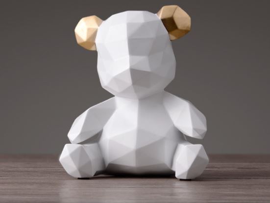 Teddy Bear Coin Bank - White