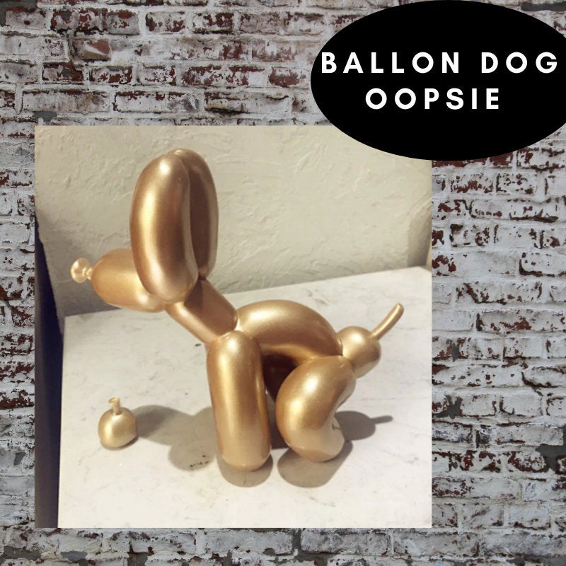 Pooping Balloon Dog Canvas - Red