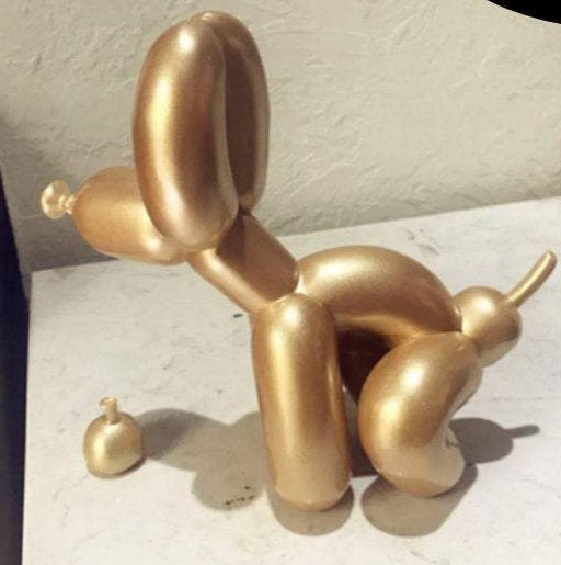 Pooping Balloon Dog Canvas - Gold Matte