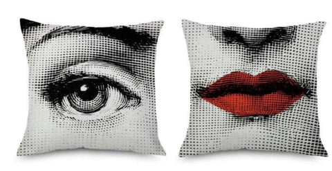 45x45cm Italian Design Pillow Cover - Monochrome Flowers
