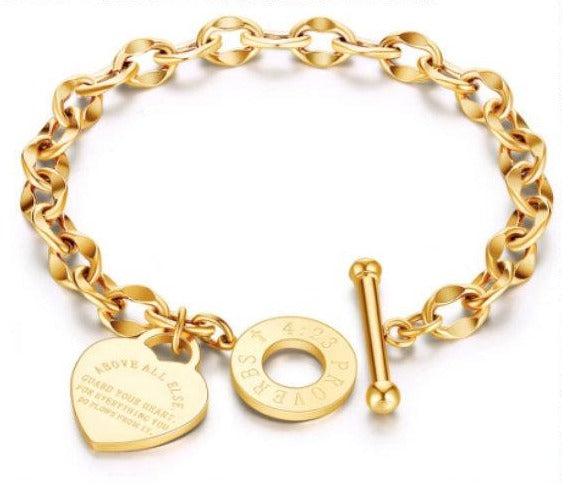 Christian Jewellery, Gold Bible quote Proverbs 4:23