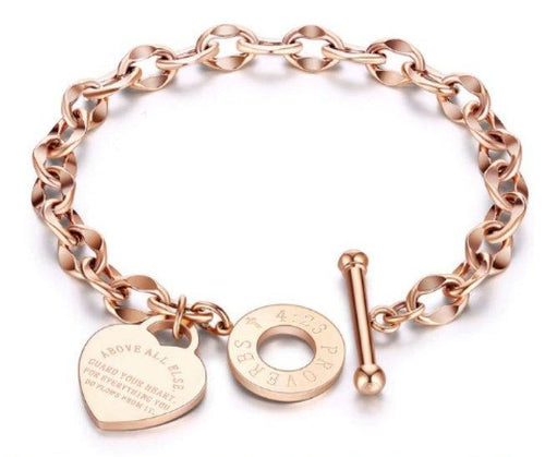 Christian Jewellery, Rose Gold, Bible quote Proverbs 4:23