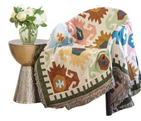 Throw Blanket Tapestry - Bohemian Aztec