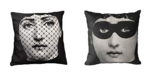 45x45cm Double Sided Pillow Cover - Mesh + Face
