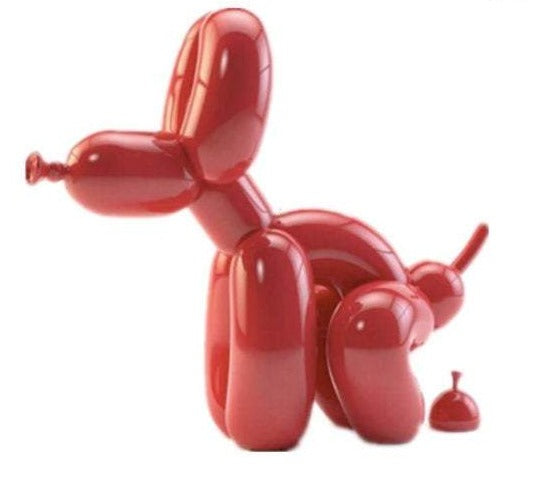 Pooping Balloon Dog Canvas - Red