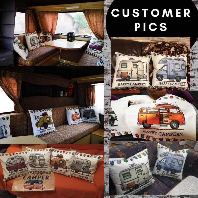 45x45cm Happy Campers Pillow Cover - Campervan 7