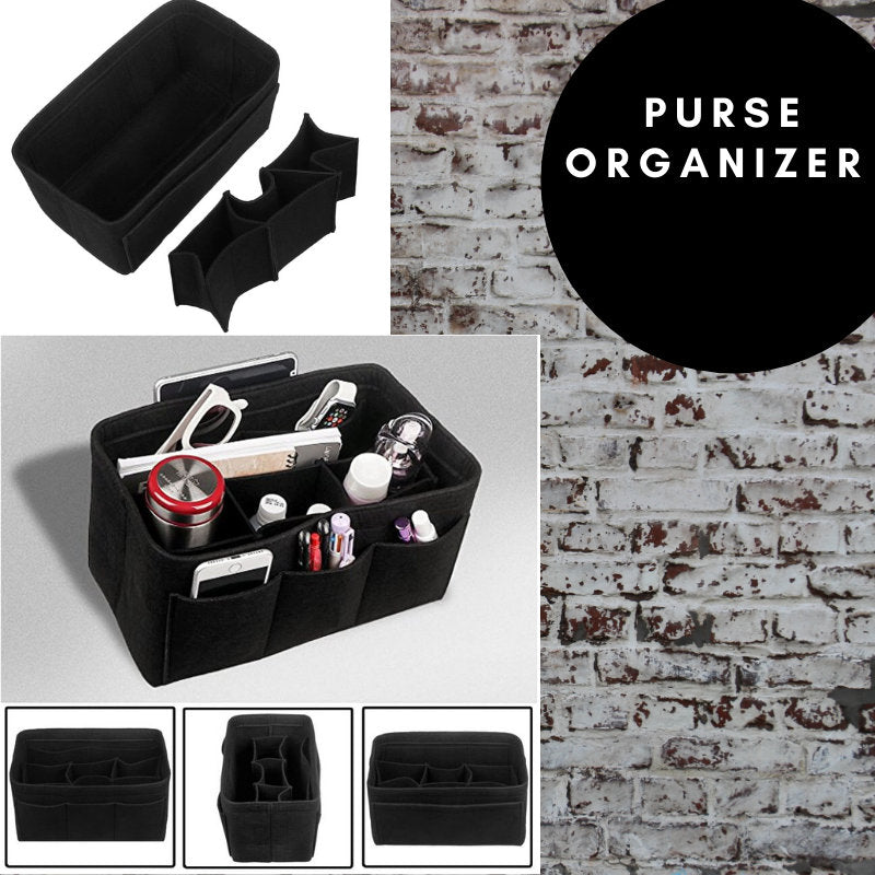 Purse Insert, Handbag Organizer, Felt material, Organize your handbag contents, Multi compartment Purse insert, Makeup Organizer