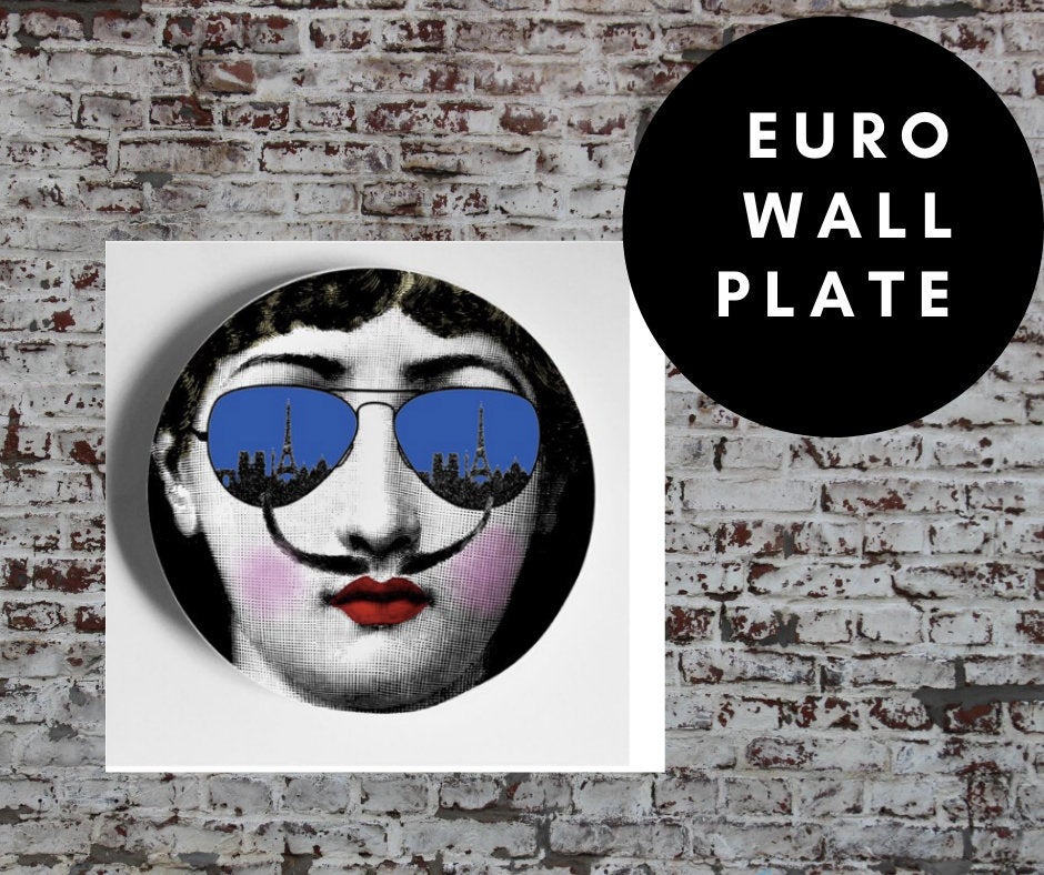 8 inch EU Wall Plate Decorative - Yellow Bowl