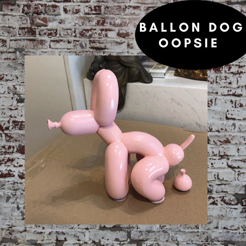 Pooping Balloon Dog Canvas - Hot Pink