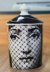 EU Jar Candle Holder with Black Lid - Mesh Face