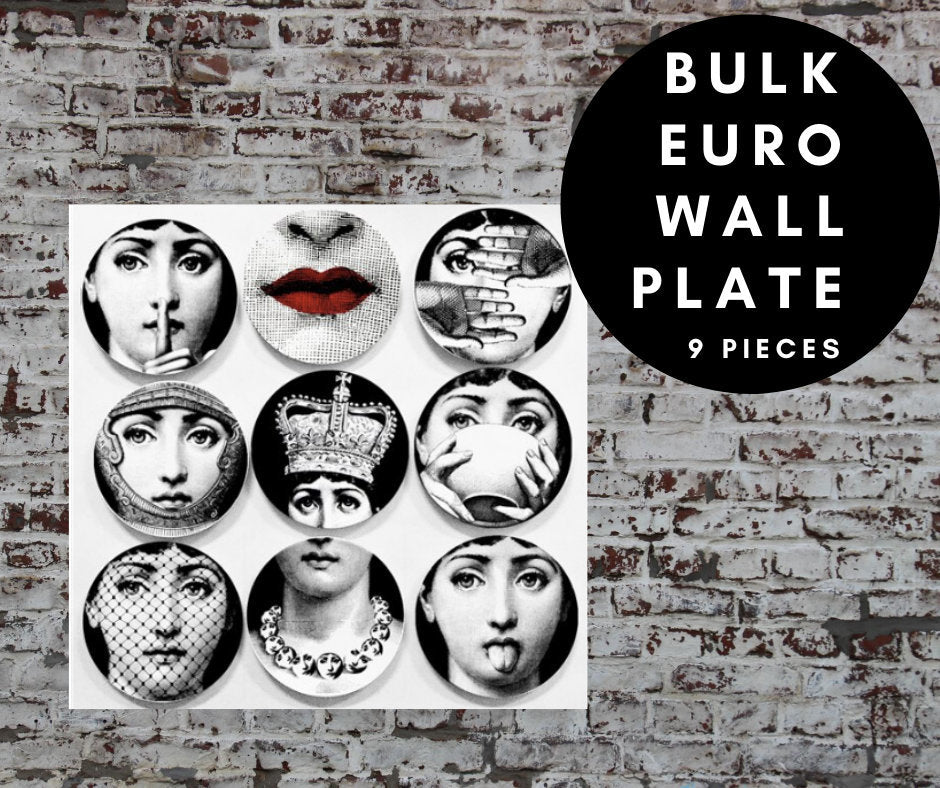 9 pc, Euro Style Wall Plate - Gold Theme