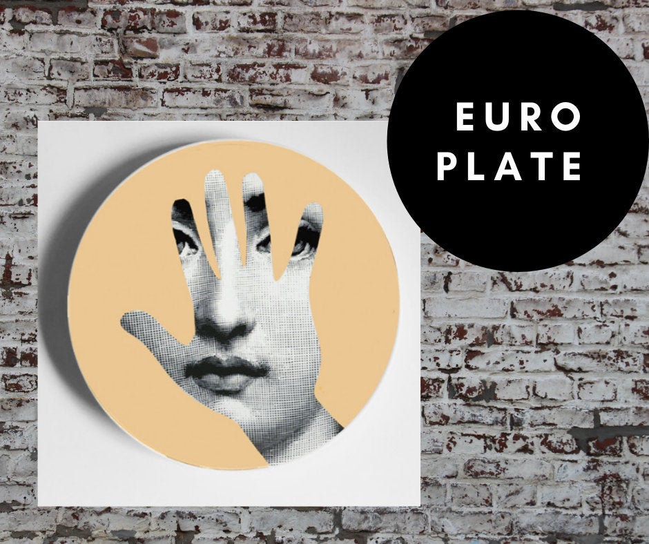 8 inch EU GOLD Wall Plate Decorative - Swirl