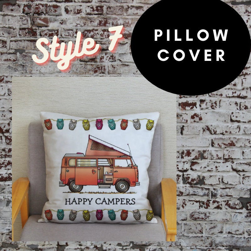 45x45cm Happy Campers Pillow Cover - Campervan 6